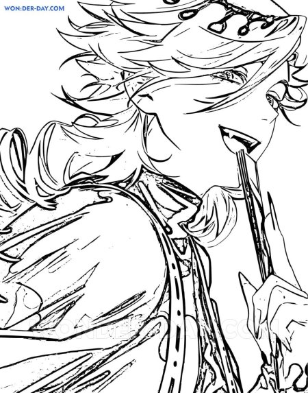 Раскраска клинок рассекающий демонов ренгоку