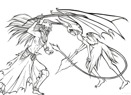 Раскраски аниме ангелы и демоны