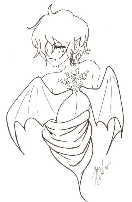 Раскраска демон девушка