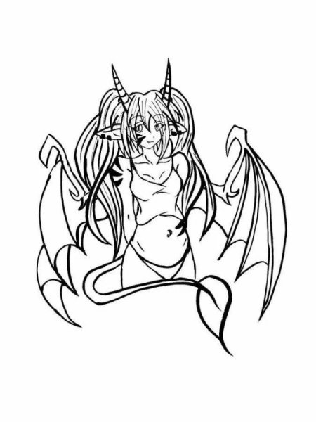 Раскраска аниме демон