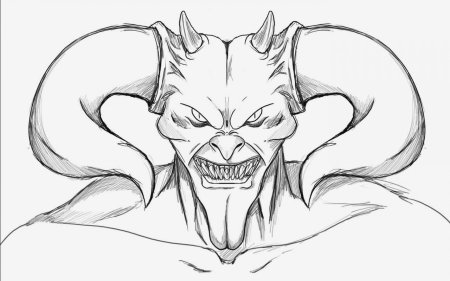 Дьявол рисунок карандашом