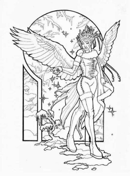Ангел раскраска