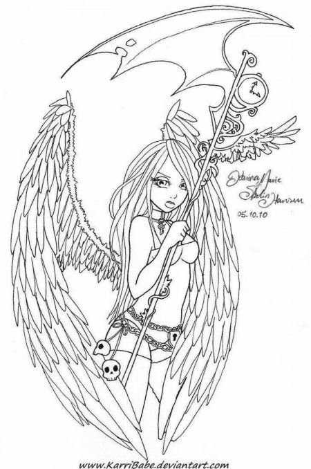 Раскраска аниме ангел