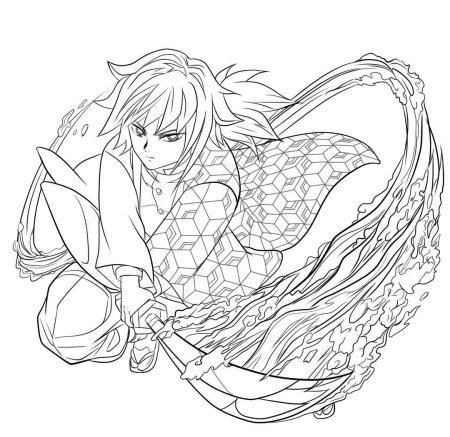 Клинок рассекающий демонов раскраска