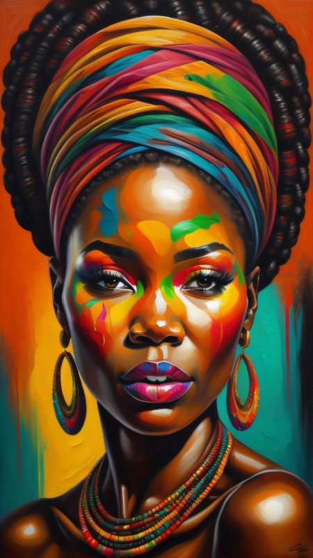 Картина африканская женщина