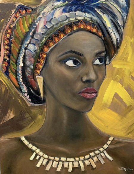Картина африканская женщина