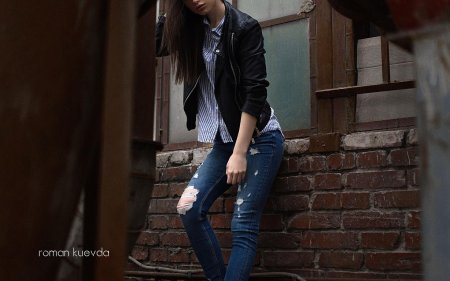 Фотосессия в кожаной куртке