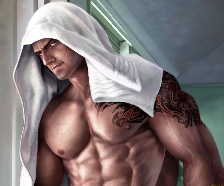 Накаченный мужчина арт