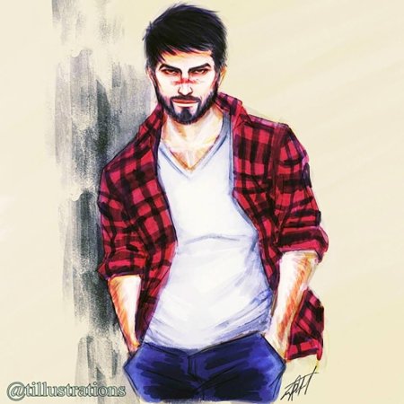 Парень с бородой арт