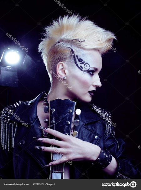 Прическа в рокерском стиле