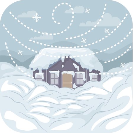 Мультяшный домик зимой
