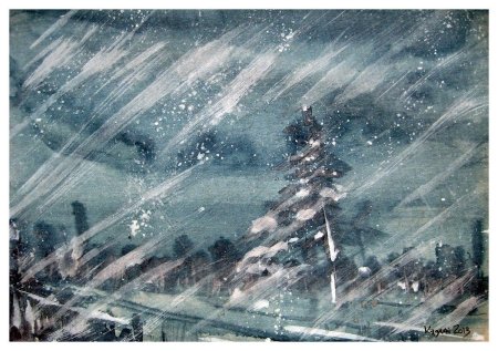 Зимняя буря живопись