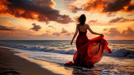 Море девушка