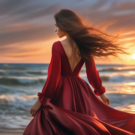 Девушка в красном платье