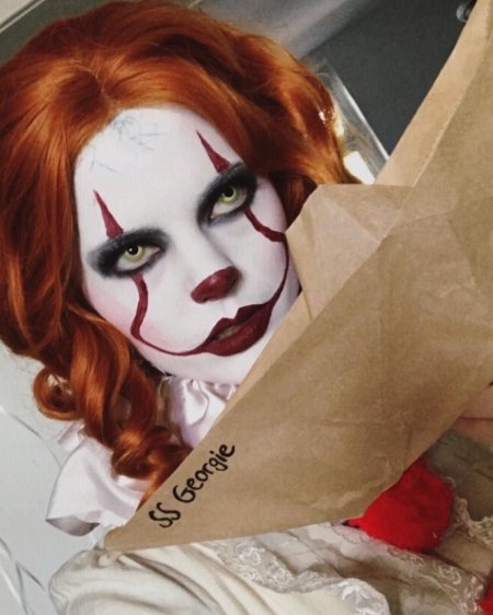 Костюм пеннивайза на хэллоуин для девочки