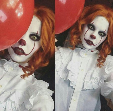 Костюм пеннивайза на хэллоуин для девочки