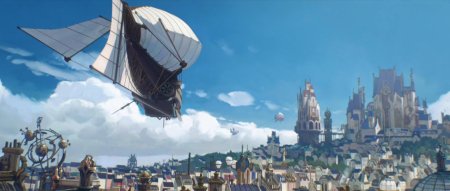 Дирижабль цеппелин стимпанк арт