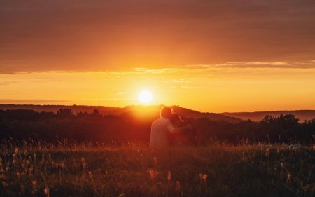 Пара на закате