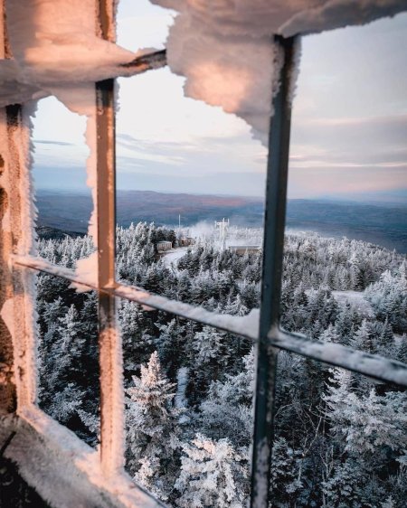 Вид из окна зима