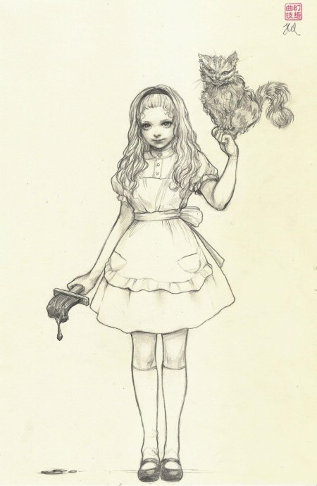 Алиса в стране чудес рисунки карандашом