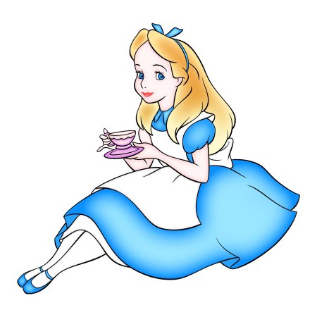 Алиса в стране чудес дисней на белом фоне