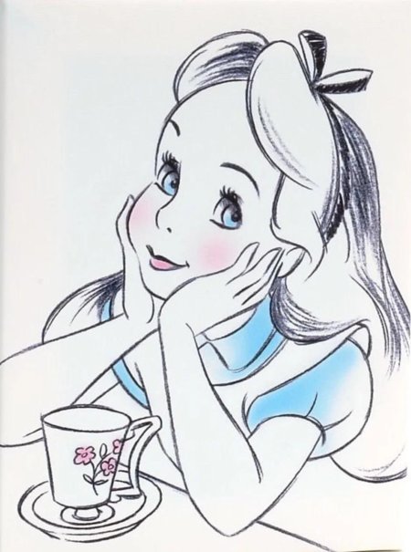 Алиса в стране чудес рисовать легко