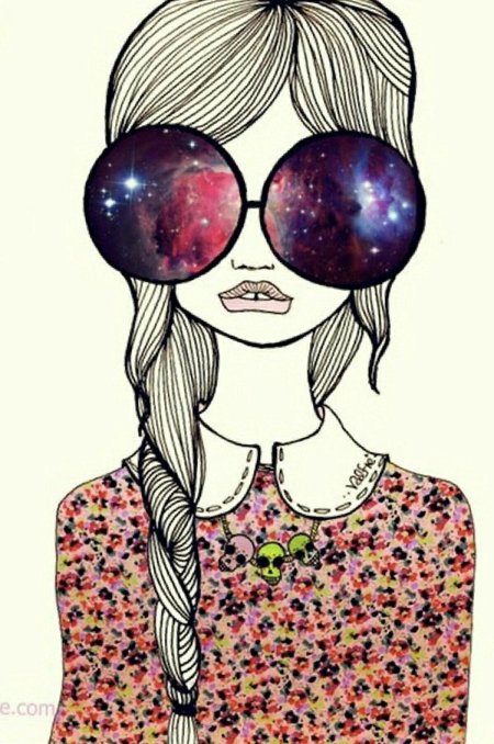Девушка в очках рисунок
