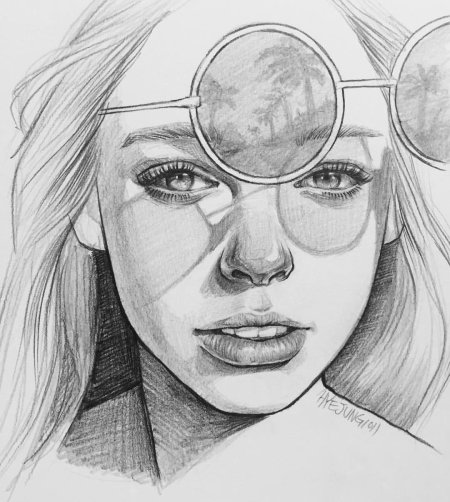 Лицо девушки рисунок