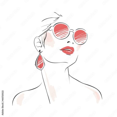 Женщина в очках рисунок