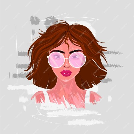Женщина в очках рисунок