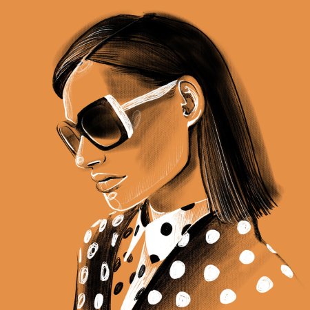 Девушка в очках рисунок