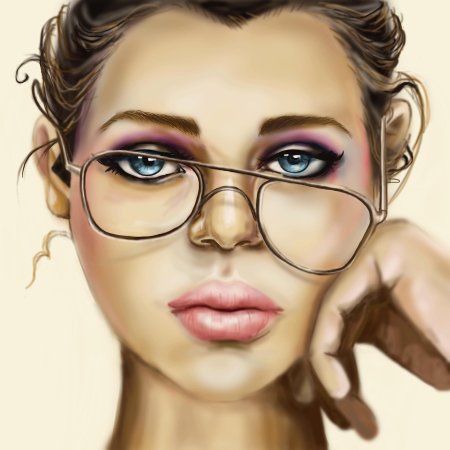 Рисунок девушка в очках