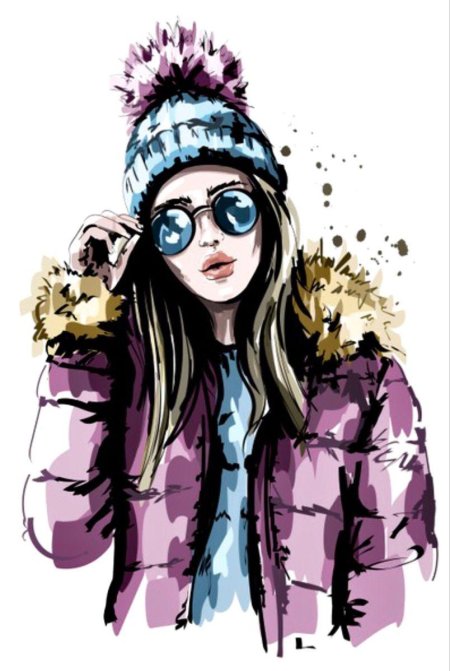 Стильная девушка рисунок