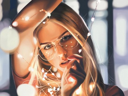 Девушка с гирляндой