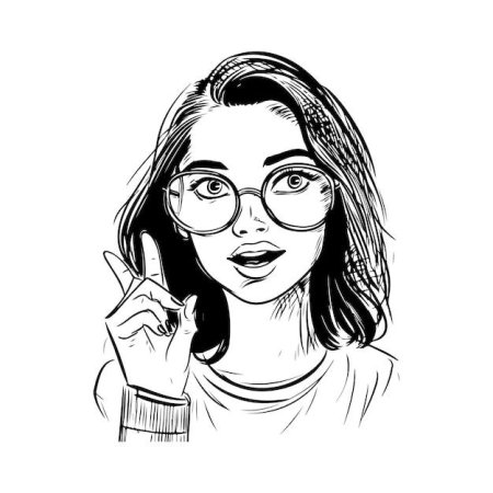 Девушка в очках рисунок карандашом