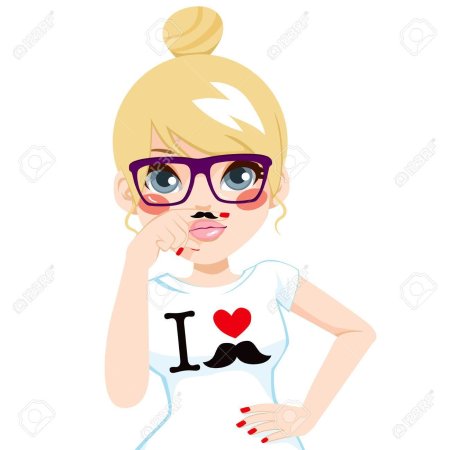 Мультяшная девочка в очках