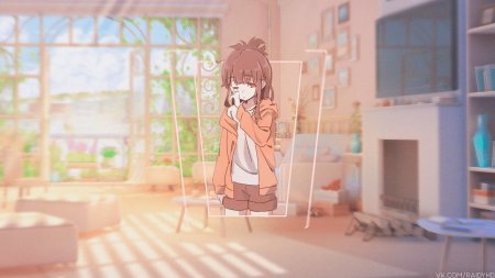 Anime обои для рабочего стола домашняя обстановка