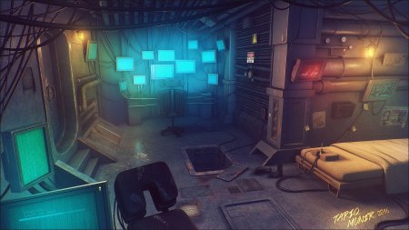 Комната в стиле киберпанк