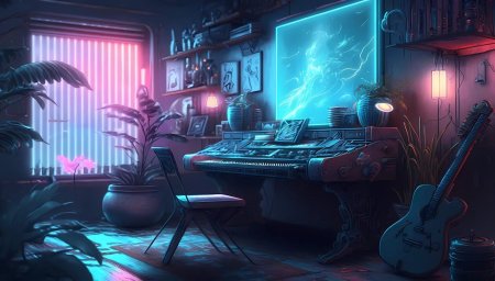 Стимпанк музыкальная комната арт