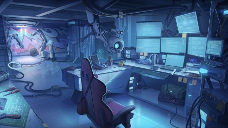 Интерьер в стиле киберпанк футуризм