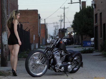 Девушка на харлей дэвидсон