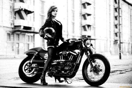Harley davidson sportster и девушка