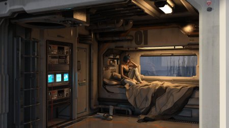 Каюта космического корабля sci fi