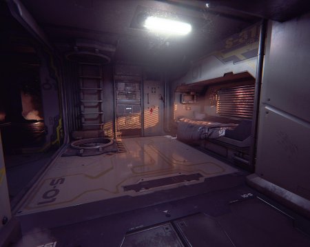 Каюта космического корабля sci-fi