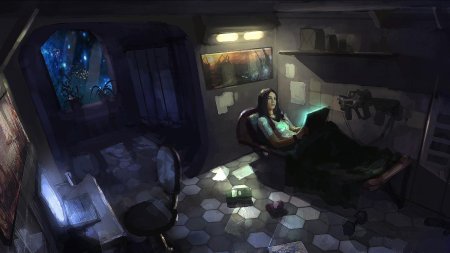 Комната в стиле киберпанк