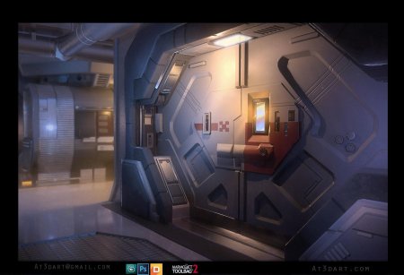 D коридор космического корабля амонг ас