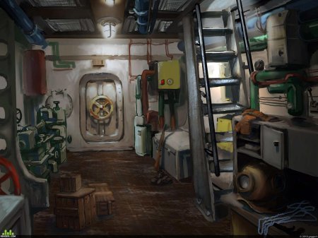 Внутри подводной лодки наутилус