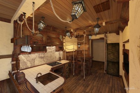 Кухня в морском стиле интерьер
