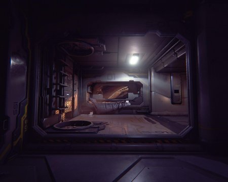 Каюта космического корабля sci fi