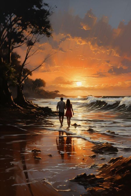 Двое на пляже